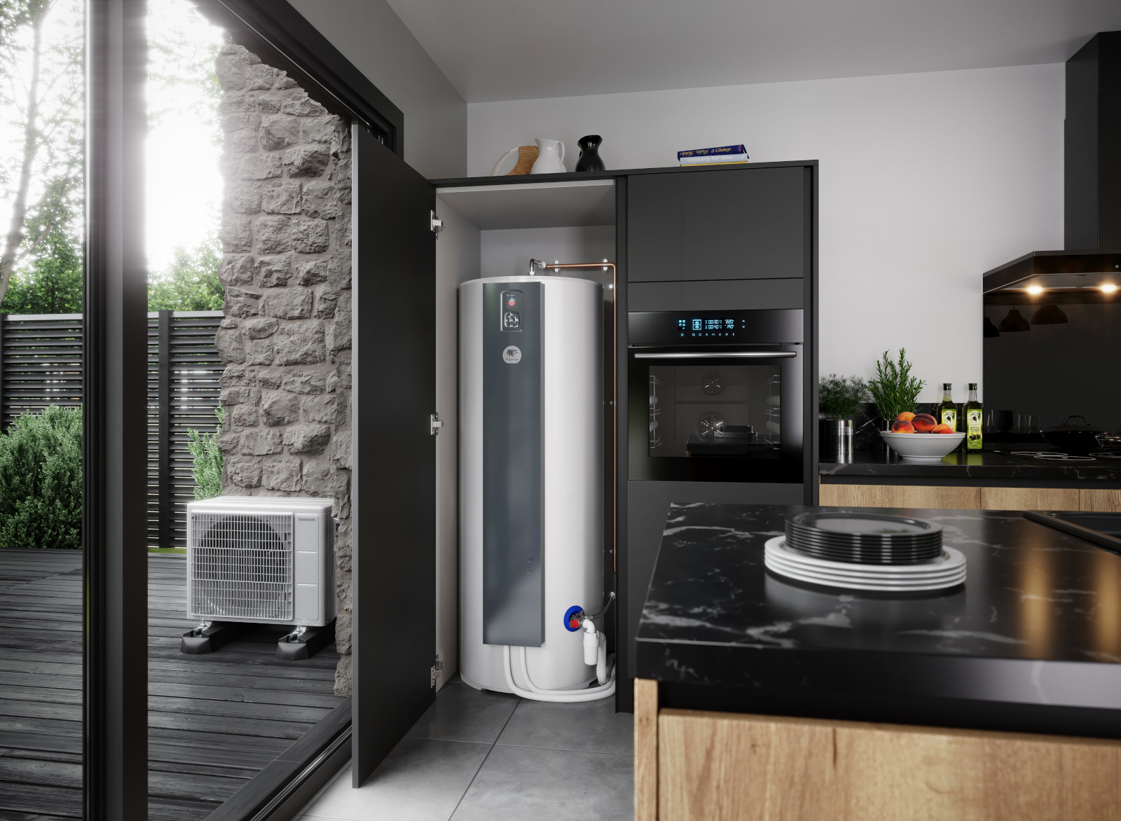 Ballon thermodynamique Thermor Aéromax Split installé par le Groupe Verlaine